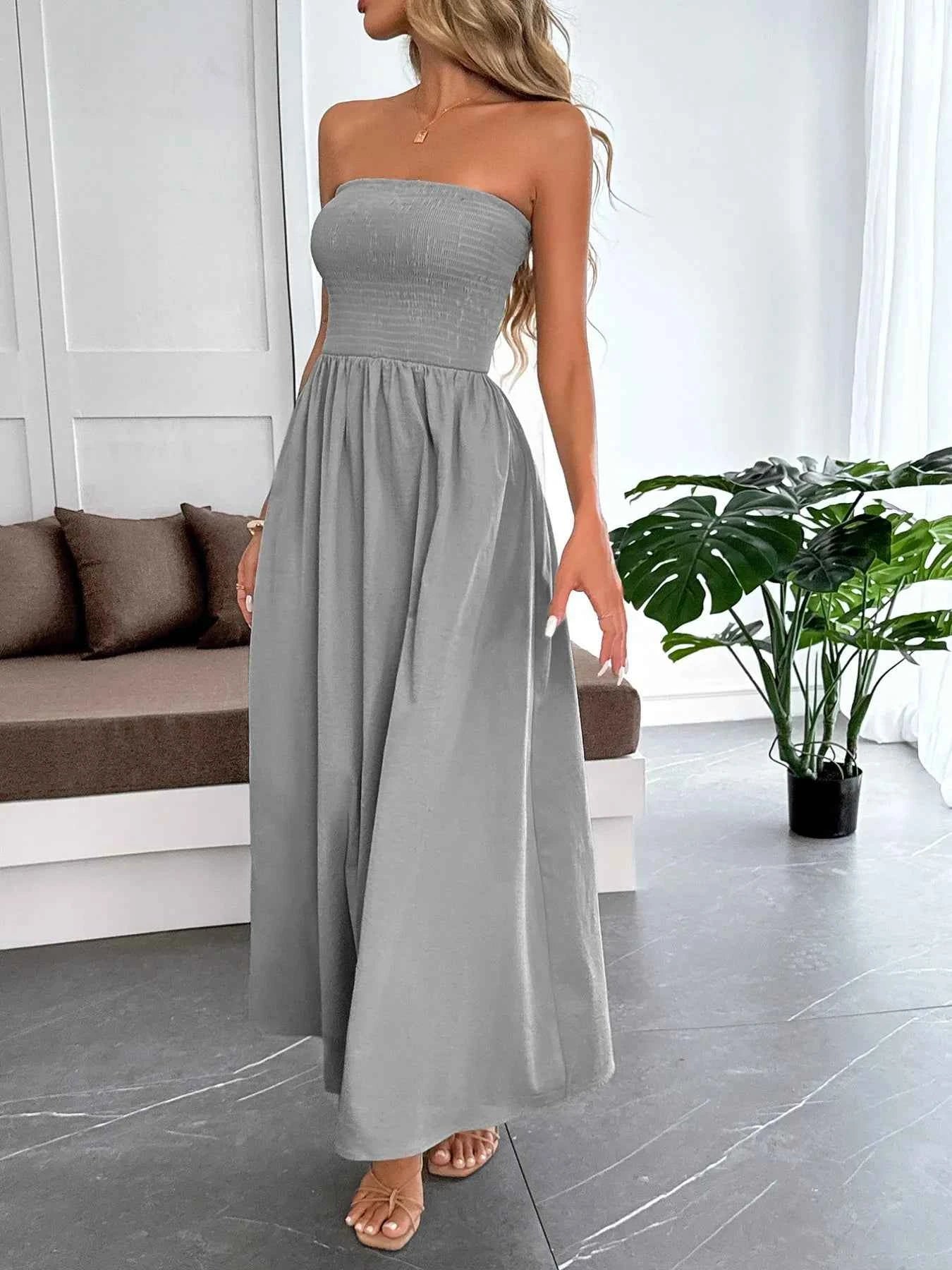 Smocked Tube Maxi Dress Light Gray a29dfbdb-000d-45a3-a000-a761d54f627e-Max-Origin