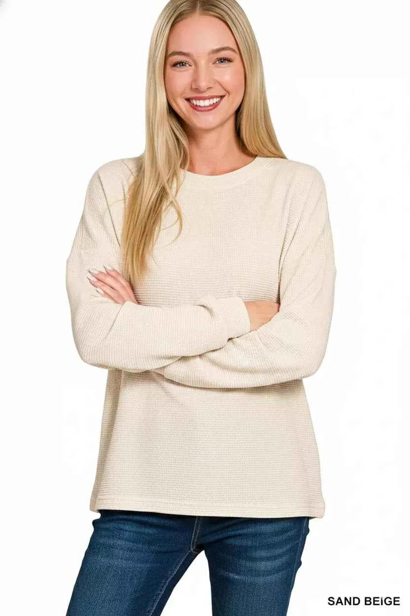 Zenana Double Knit Round Neck Long Sleeve Top a29e9de1-f290-4cca-b353-344fb1bd3b7e-Max-Origin