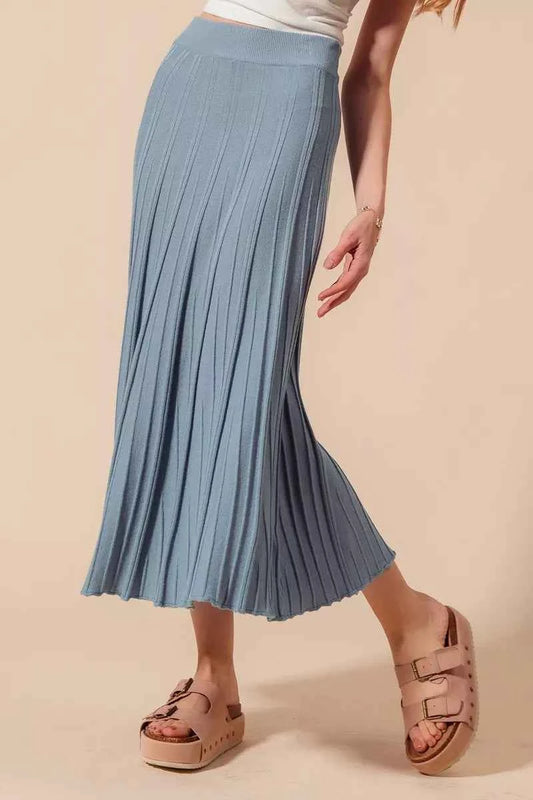 A Line Knitted Sweater Midi Length Skirt a2a46443-b7e1-4127-8db0-f234a2ffb90b-Max-Origin