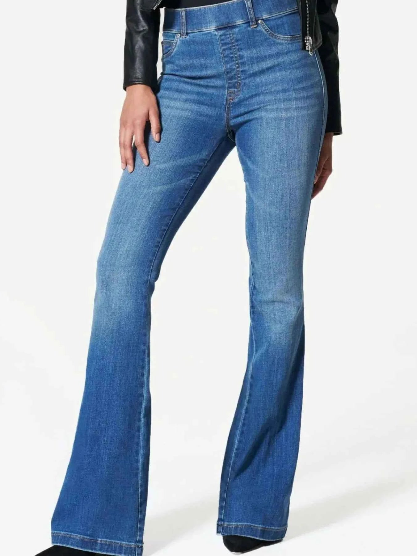 Full Size High-Waisted Flare Jeans Plus Size Indigo a2a9864b-a93d-4668-83df-660aef463b2b-Max-Origin