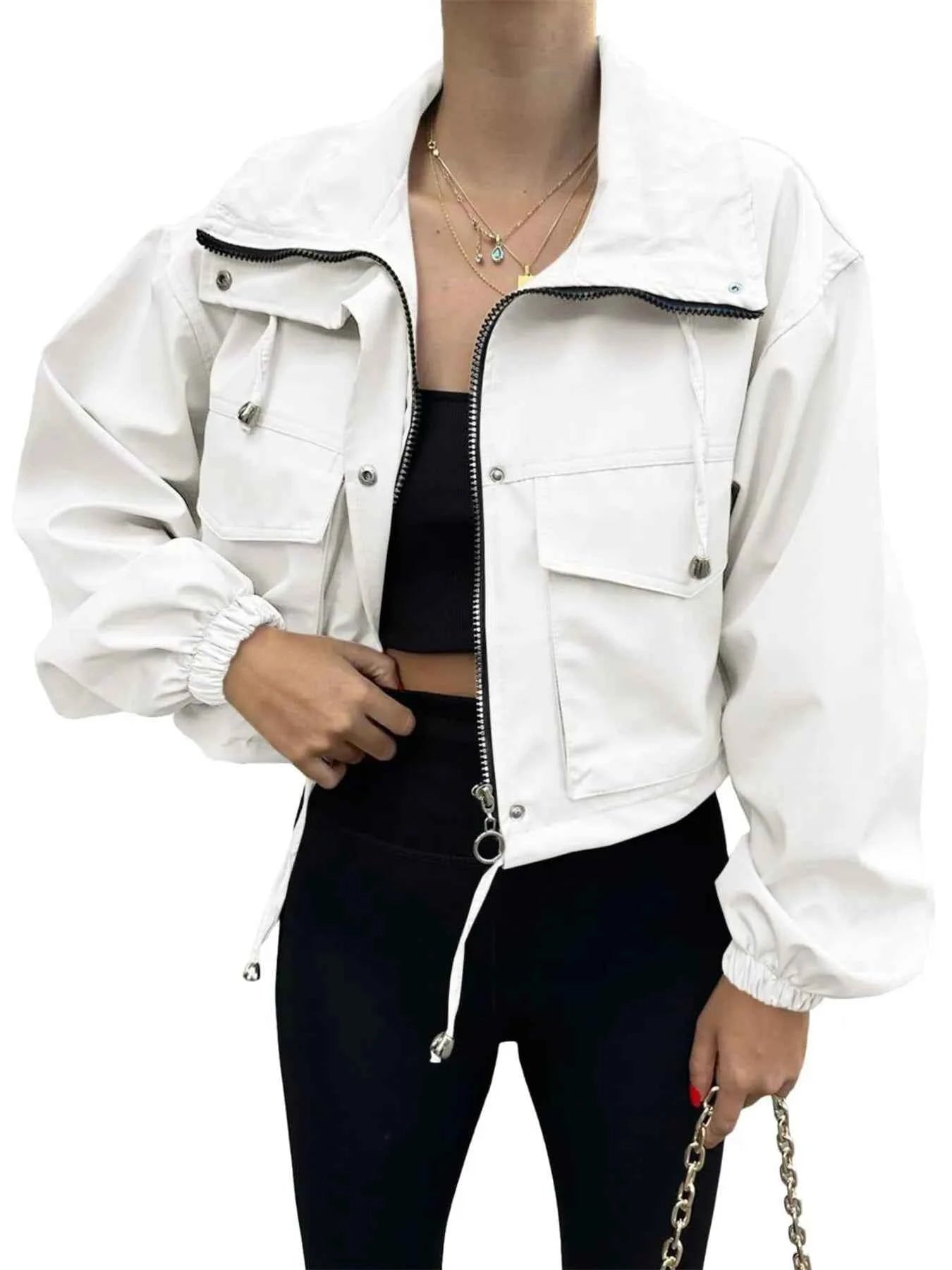 Drawstring Hem Zip Up Jacket a2ae07b156a2488cac19439f7b674ae0-Max-Origin