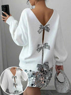 Bow-Decor Dropped Shoulder Knit Cardigan a2b2941e-101f-490e-96f4-af78e3578082-Max-Origin