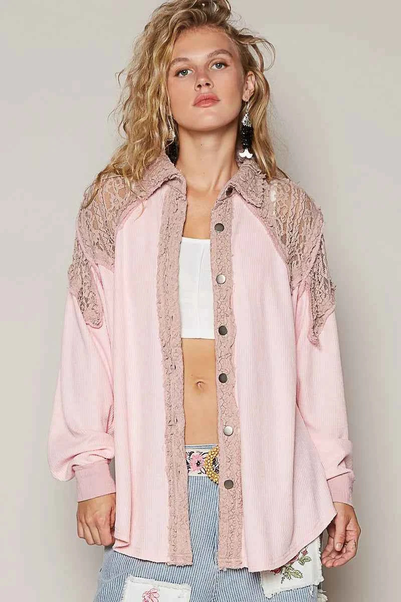 POL Lace Patchwork Button Up Shacket Blush Pink a2bec0c2-b1ff-4b92-872e-364add4d2b52-Max-Origin