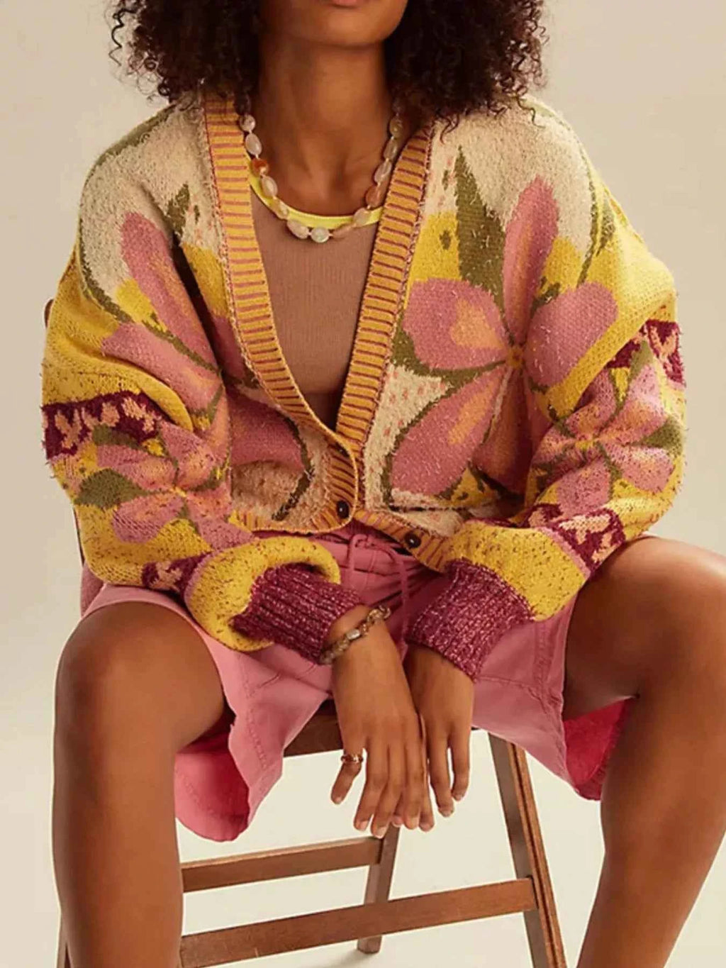 Floral Pattern Button Up Cardigan a2c4a456-9924-43c9-a3af-996e6b4e5f7a-Max-Origin