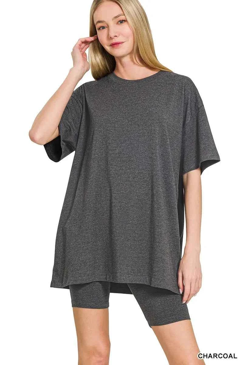 Cotton Round Neck Top & Biker Shorts CHARCOAL a2cd32a825814c55be15a0d370edf76d-Max-Origin