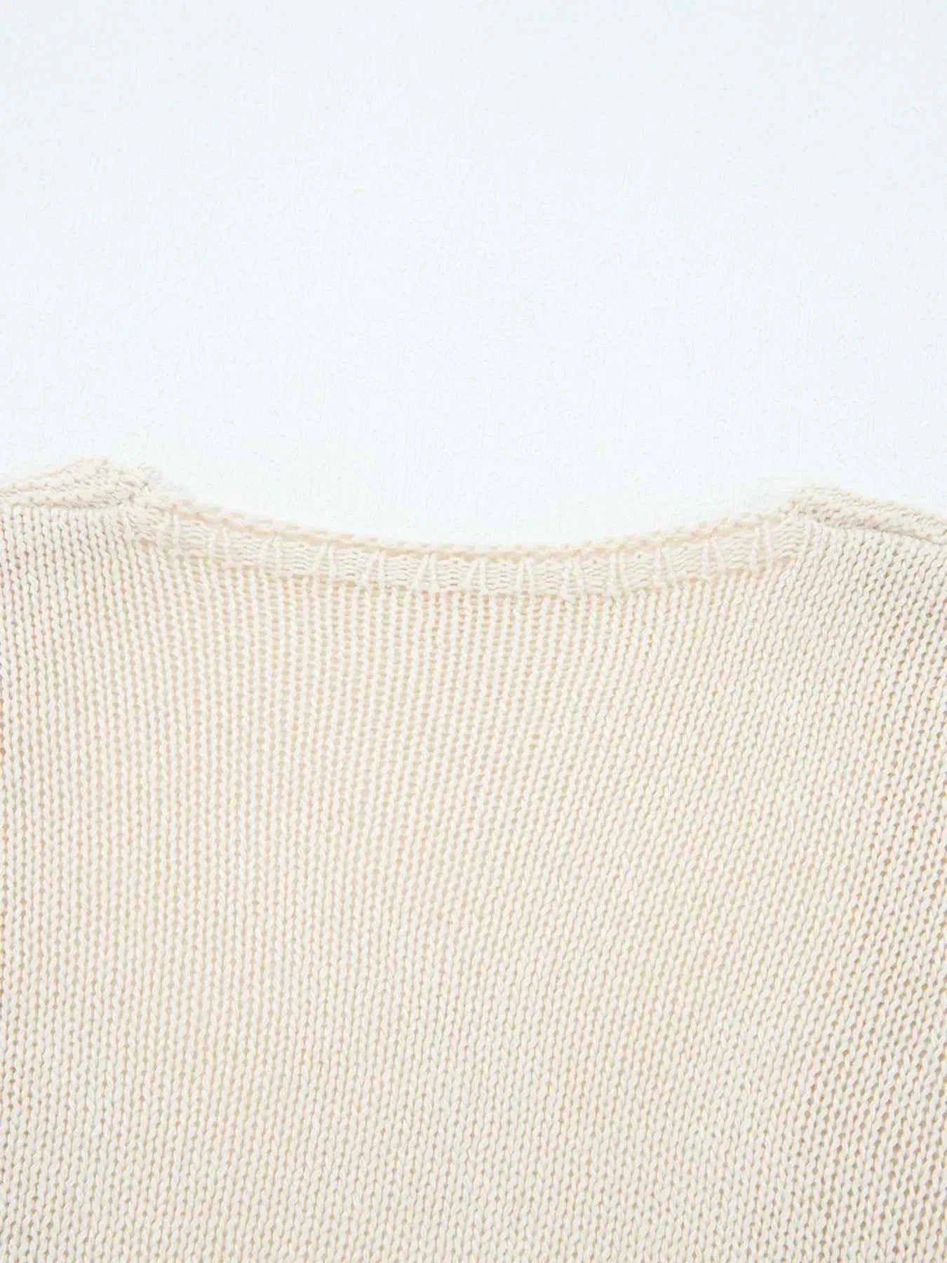 Hollowed Knit Open Front Cardigan a2d189ee4a9240a9b10bbd2dfe7517cb-Max-Origin