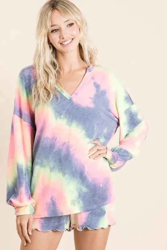 BiBi Tie Dye French Terry Top With Balloon Sleeves a316c31cd27440748848c30b2bdc6317-Max-Origin