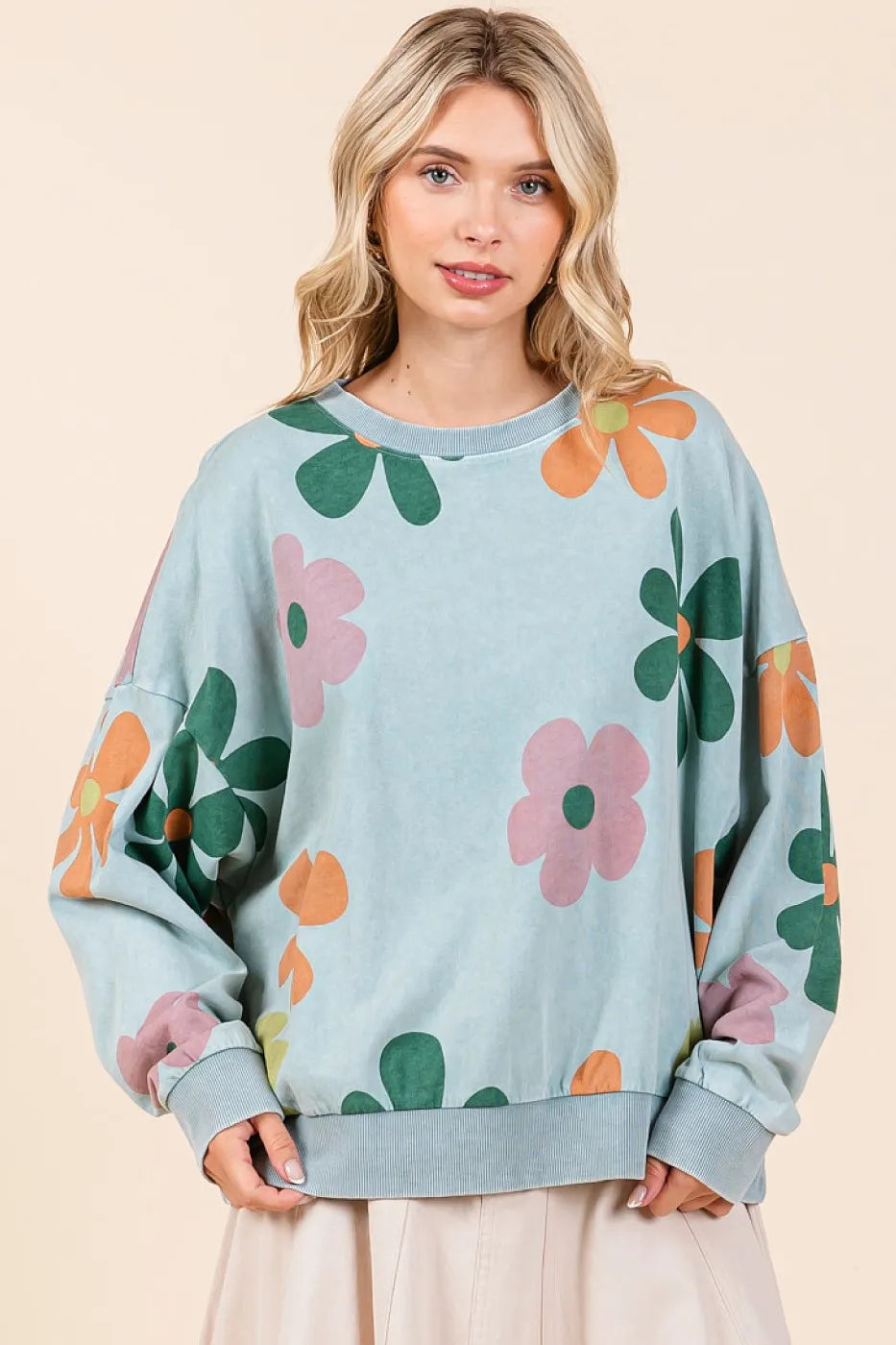 Mittoshop Mineral Wash Flower Print French Terry Sweatshirt BLUE HAZE a317fd1a63a348f4b0a5b88f35450675-Max-Origin