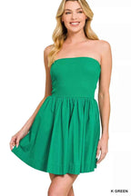 Zenana Combined Knit Tube Top Flare Mini Dress K GREEN a31fb315e49945568a3c2b10b5ec193c-Max-Origin