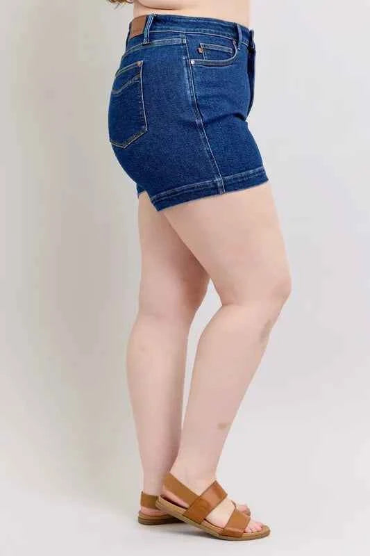 Judy Blue Plus Size High Waist Tummy Control Denim Shorts a3220b75-8891-4bbe-bdb4-40f7da841091-Max