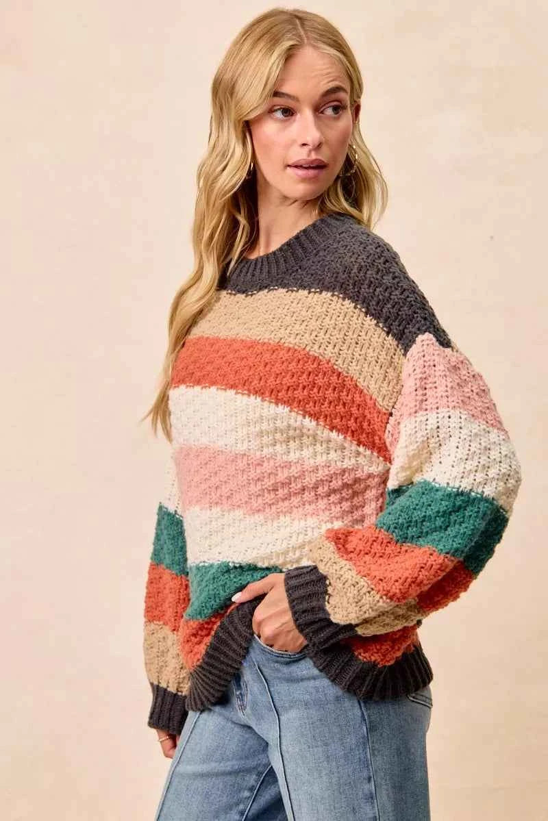 BiBi Stripes Color Block Chunky Sweater a340416ab6864d1cbac57921d78c79a7-Max-Origin