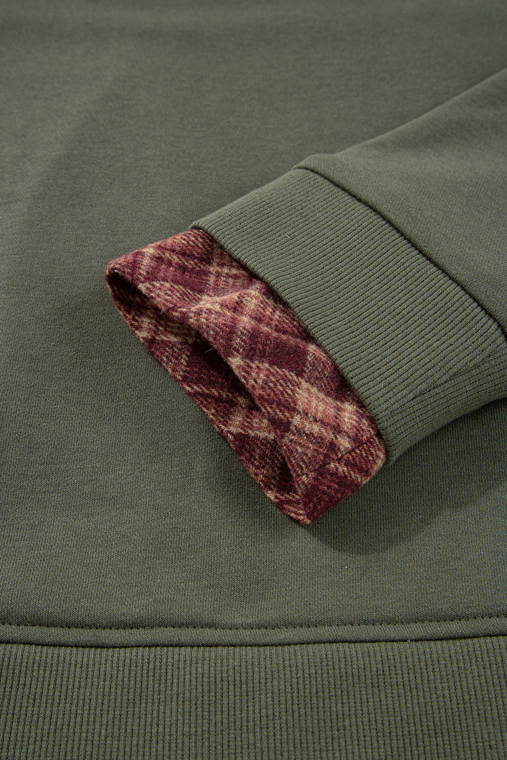 Moss Green Vintage Plaid Patchwork Drop Shoulder Sweatshirt a3404ce98a914e00
