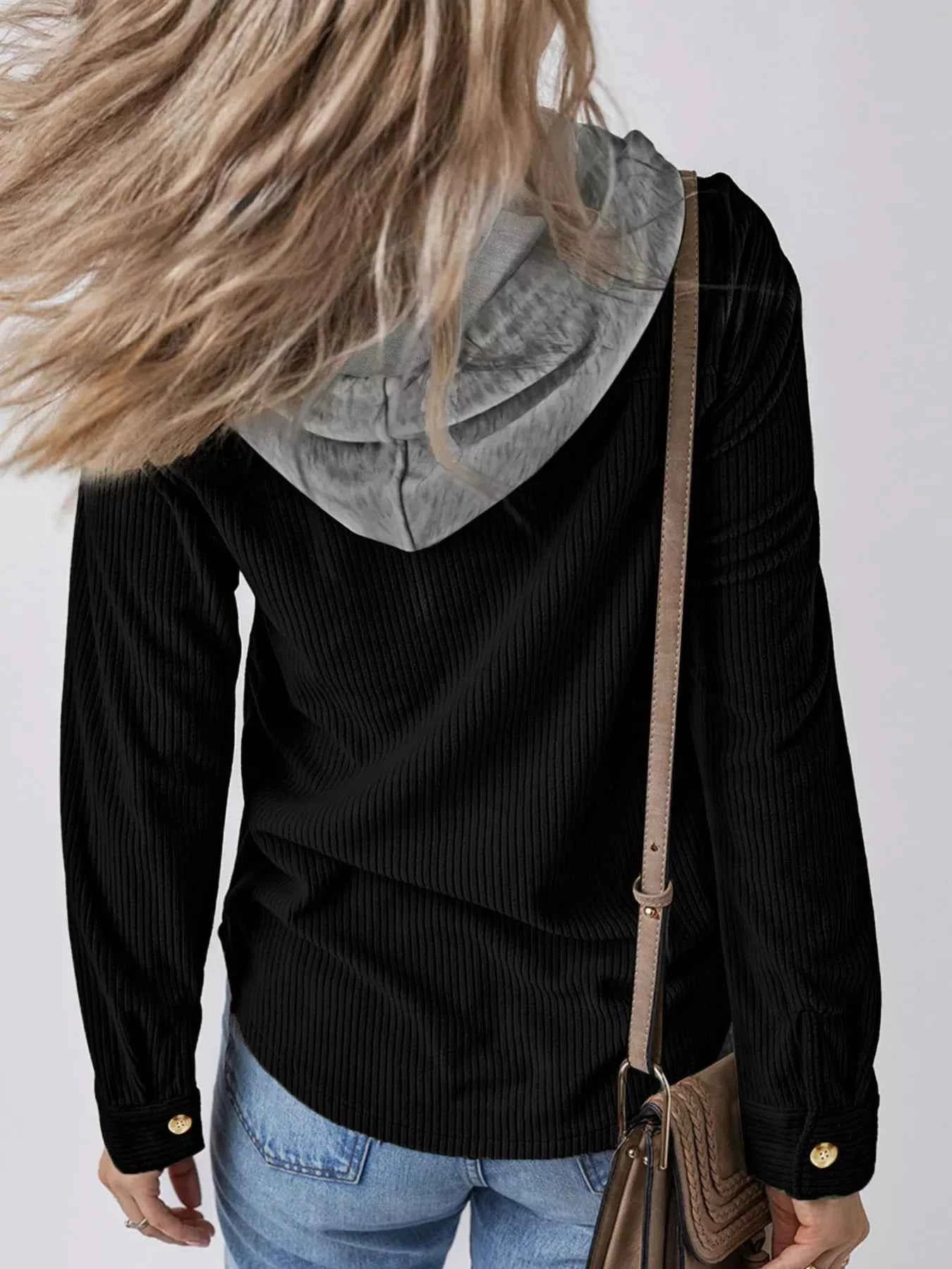 Plus Size Casual Corduroy Button-Down Hooded Jacket a346554015d84c599e447ac72c8d611f-Max-Origin