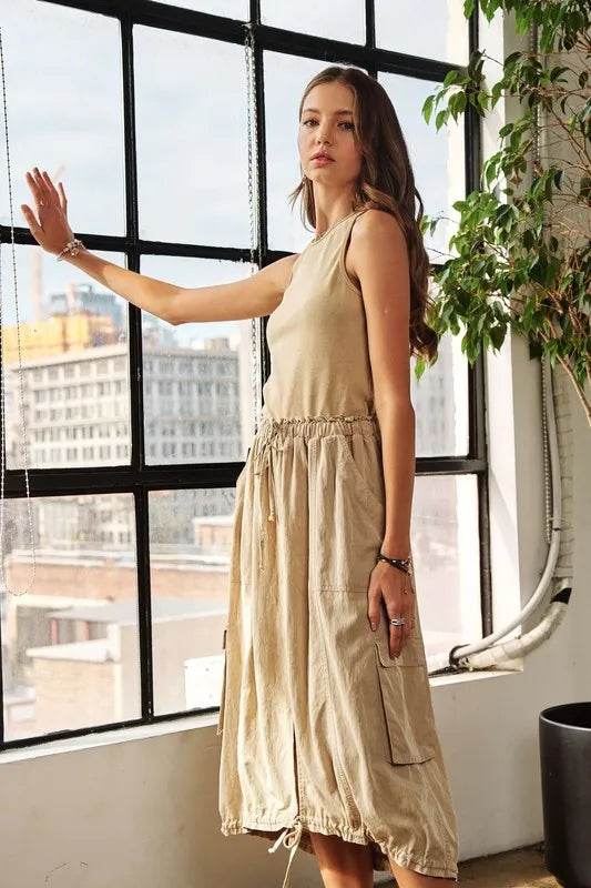 ADORA Drawstring Sleeveless Washed Dress a347d401-f189-4274-a3dc-f3a540d5549e-Max