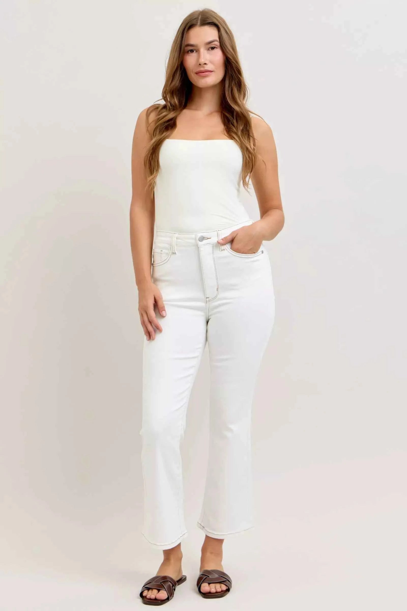 Judy Blue Contrast Stitching Cropped Flare Jeans a34c7ccc-15b9-4119-b0b8-17078f7b7e15-Max-Origin