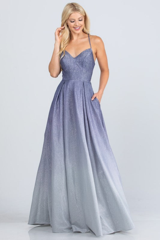 Glitter ombre prom dress – lace-up back chiffon evening gown for women Navy a36efbb3-76b1-43bf-98c4-ae6a85c6dc94