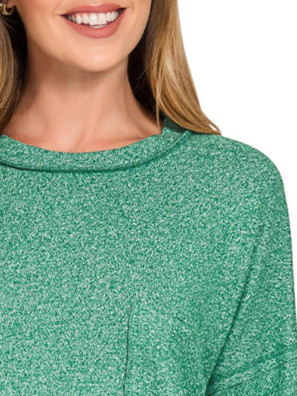 Zenana Soft Melange Hacci Round-Neck Long Sleeve T-Shirt a36ffc4a-fe0d-40f4-a466-62e769df8ed7-Max-Origin