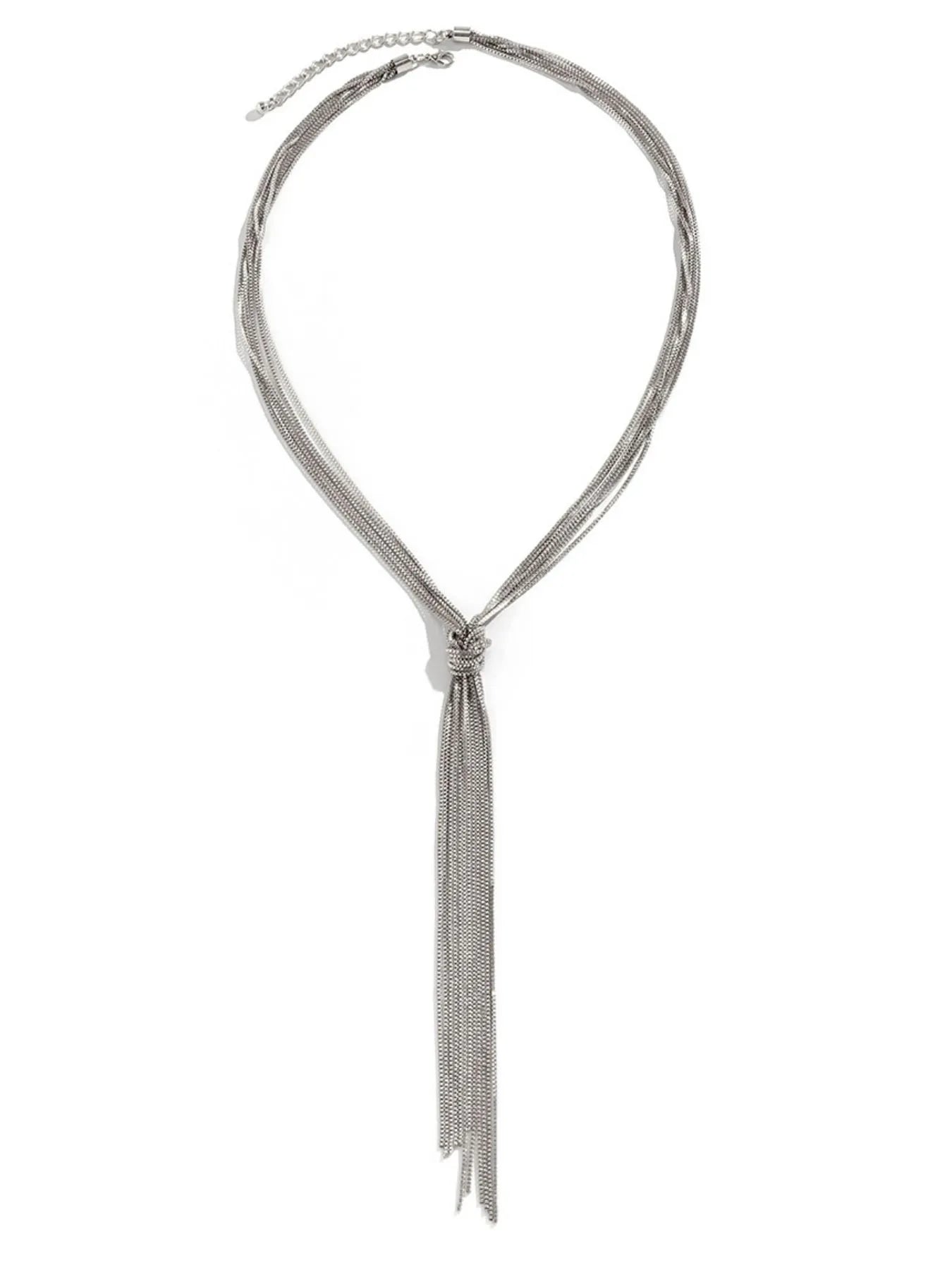 Twisted Knot ChainTassel Necklace a386081d-e942-4fb2-8ea9-2d3e3d438eb3-Max-Origin