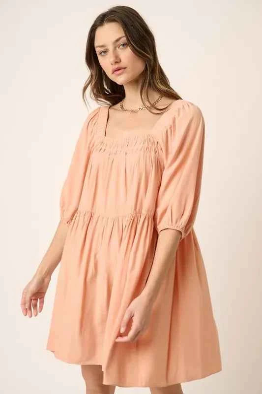 Mittoshop Pintuck Detail Tie Back Mini Dress a38a801c-b08f-4469-ac91-0425ed95cf1c-Max