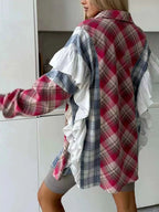Ruffled Plaid Long Sleeve Shirt a38e9058-abd7-414f-ab8c-ae0524ee81ba-Max-Origin