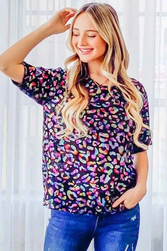 And The Why Leopard Foil Printed Half Sleeve Summer Sweater a391bcb1316a45d0aa1edf92c7c3508a-Max-Origin