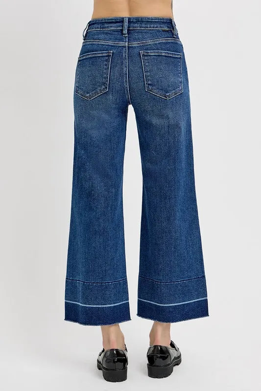 RISEN Full Size Tummy Control High Rise Crop Wide Hem Jeans Plus Size a39404fb-1c89-4538-b675-d3594d462205-Max