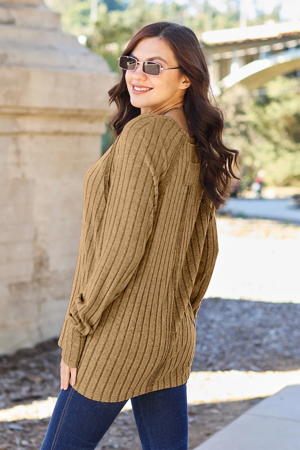 Basic Bae Full Size Ribbed Round Neck Long Sleeve Knit Top a394fe7eaab9400e9f0032ab7126e37c-Max