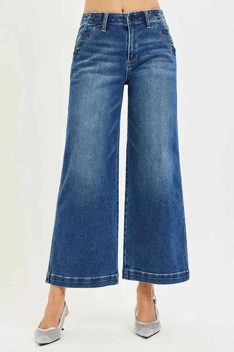RISEN High Rise Wide Leg Jeans With Pocket Button Detail DARK a3a4f3b4788e42a991876df33ce3fcb4-Max-Origin