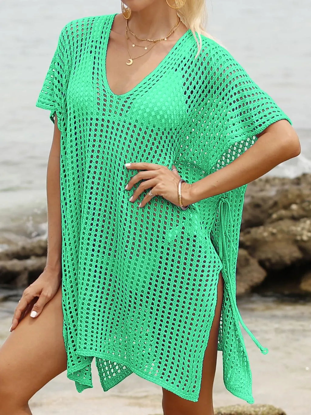 Side Tied V-Neck Cover-Up a3a9f097-41ae-402a-bcf0-c2a4f7c5d4cd-Max-Origin