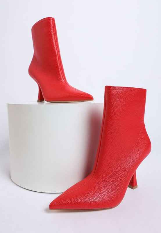 Farnak Pleather Spool Heel Boots a3b84e0e-57f0-48ff-98c3-f8cc3a68e6fb