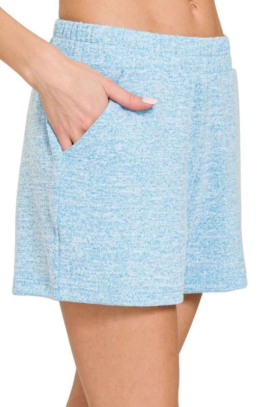 Soft Melange Hacci Elastic Waist Band Shorts a3d6b3ee-cbb8-4be5-97ab-7437d61bf515-Max-Origin