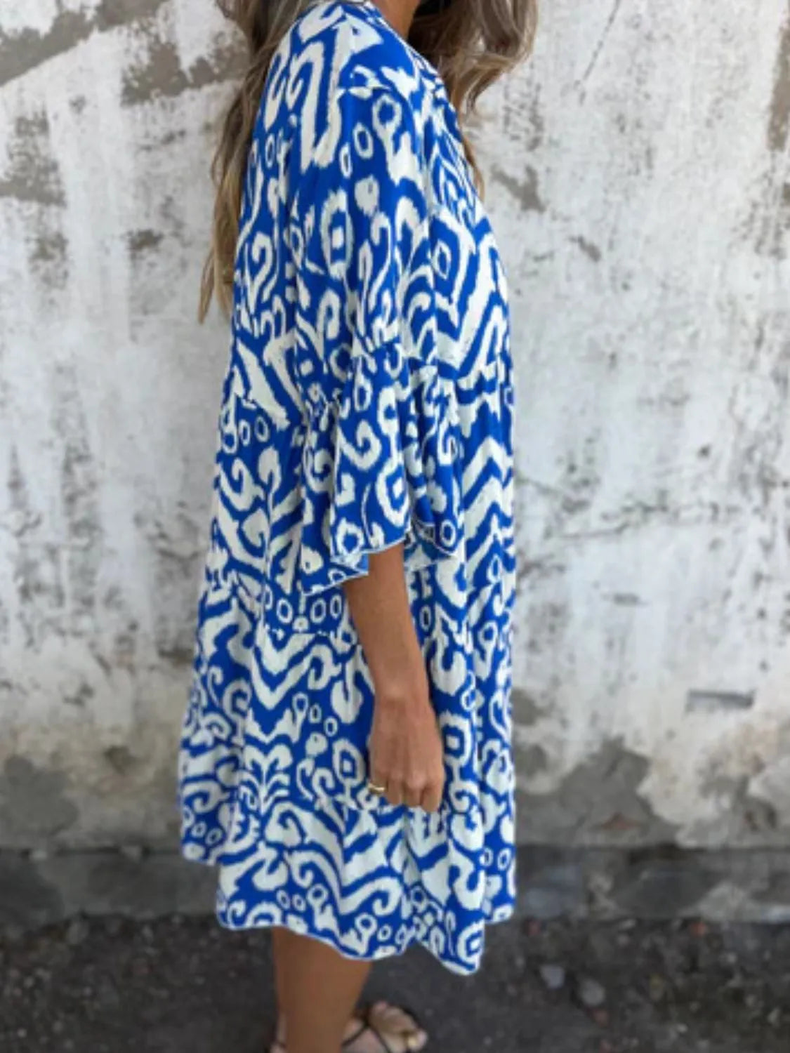 Full Size Printed Notched Half Sleeve Dress Plus Size a3e08345-b9b5-4b21-aada-4bdfe30e0263-Max-Origin