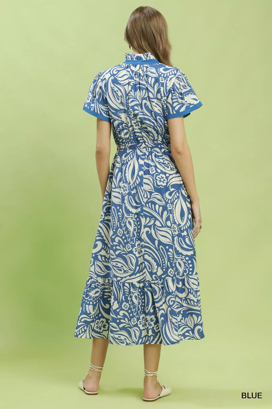 Paisley Print Midi Dress with Side Pockets a3eb6564-f37a-4806-abd1-41a62c627a7b-Max-Origin
