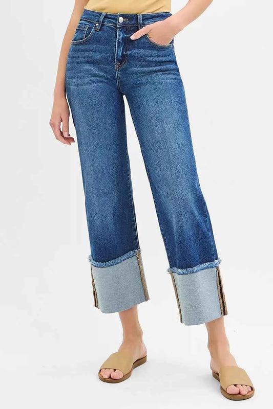 Full Size Mid Rise Crop Wide Wide Cuffed Jeans Plus Size a3ee63a6e6db4cefba42363e56636494-Max-Origin