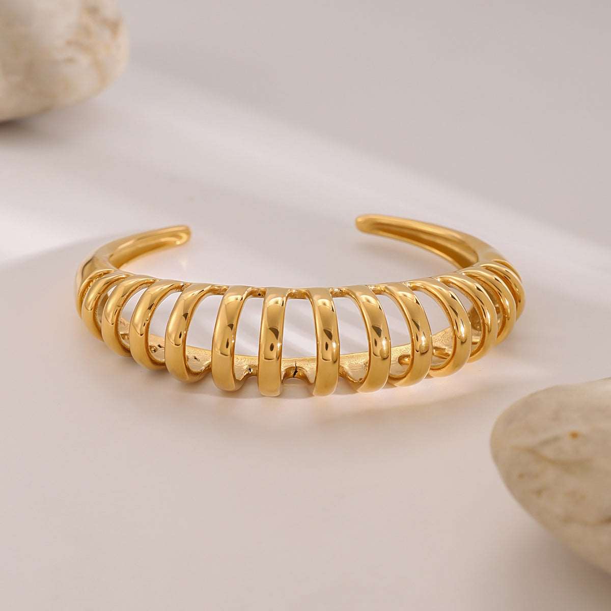 18K Gold-Plated Stainless Steel Cutout Bracelet