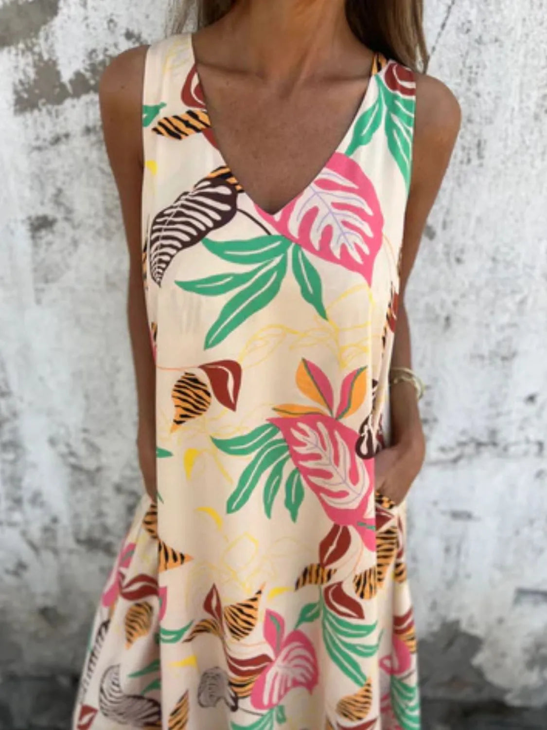 Full Size Printed V-Neck Sleeveless Dress Plus Size a3ff3f85-8349-4818-80eb-cc38e294017d-Max-Origin