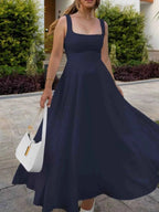 Square Neck Wide Strap A-Line Dress a419eddb-6cf8-4436-a044-0df269965d10-Max-Origin