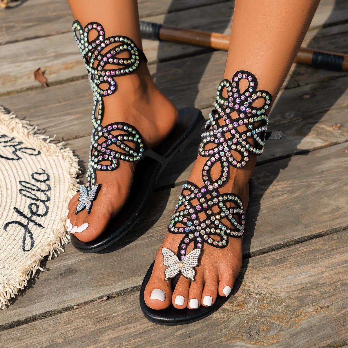 Toe Post Flats Sandals Black a48a53f1-e815-40e0-b5b2-6c7c527e72c0-Max-Origin