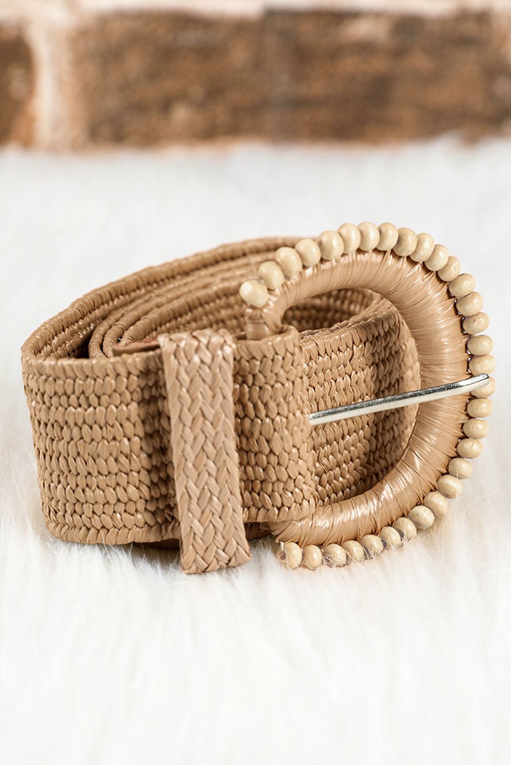 Camel Braided Leather Decor Belt a48fd53c08260ba8