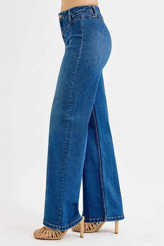 Seam Detail Wide Leg Jeans a4a24886-de1e-43d6-84e5-5c7ee82b67ce-Max-Origin