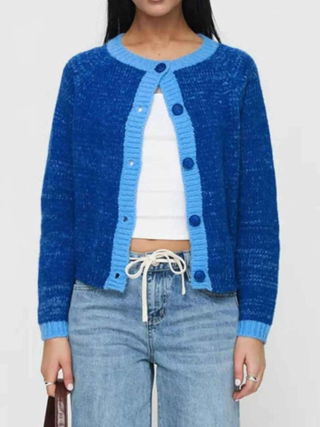 Contrast Trim Button-Up Cardigan a4c729e6-bde7-47f7-b8b0-420015479603-Max-Origin
