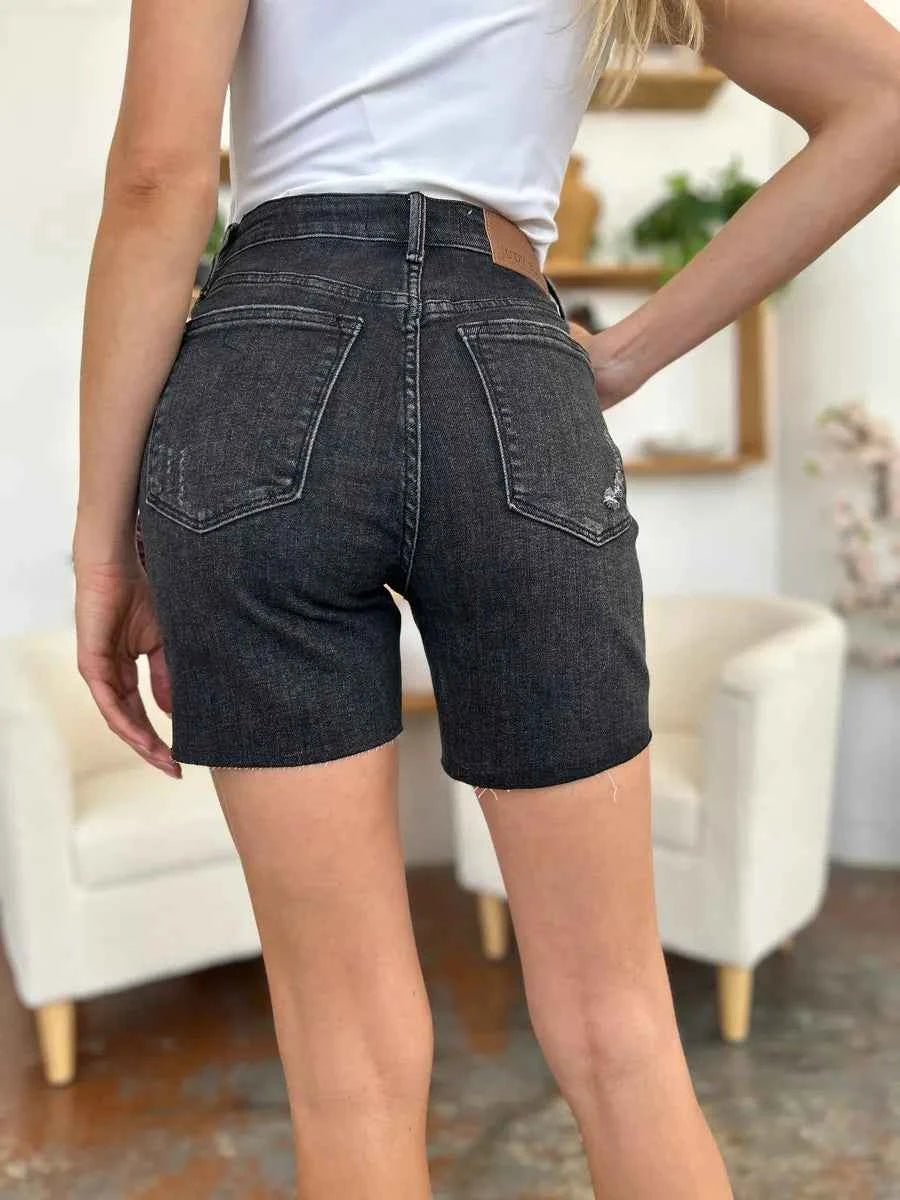 Judy Blue Full Size High Waist Rigid Magic Denim Shorts a4c8da78-9eae-4e33-b407-baf9082f9b59-Max