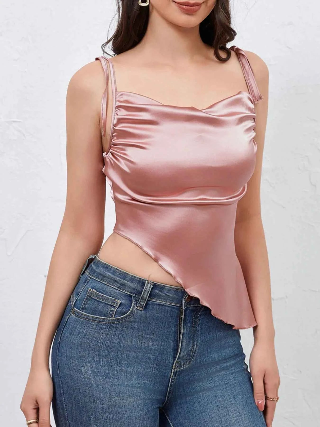 Asymmetrical Tie Shoulder Cami a4cd770e-39ab-431c-9681-47224a2eaea4-Max-Origin