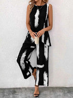 Abstract Print Sleeveless Top & Wide Leg Pants Set a4e473a805774426806788f7ae45dd06-Max-Origin