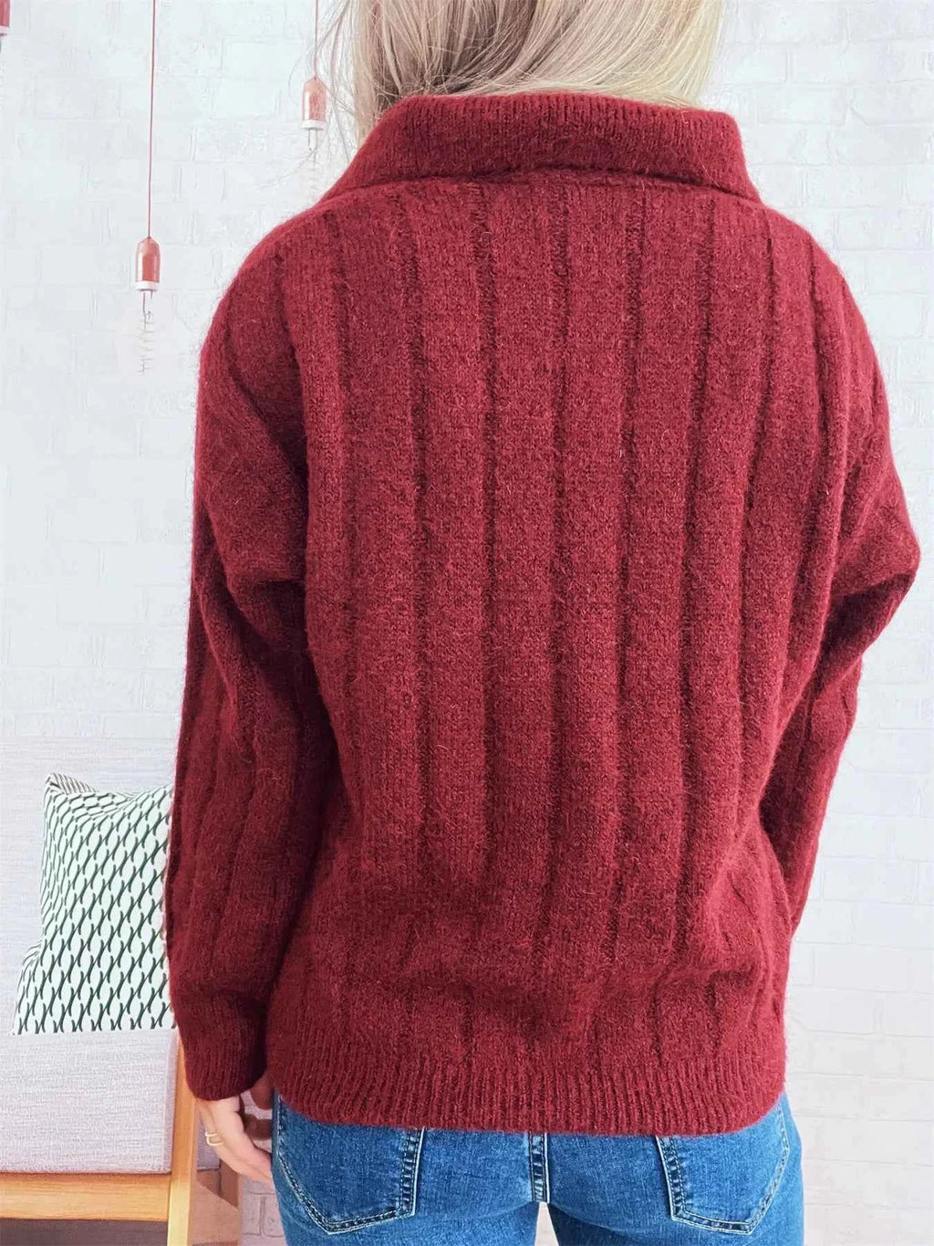 Ribbed Hem Quarter Zip Sweater a4f02af06c674e87ae2b5386658c0fa0-Max-Origin