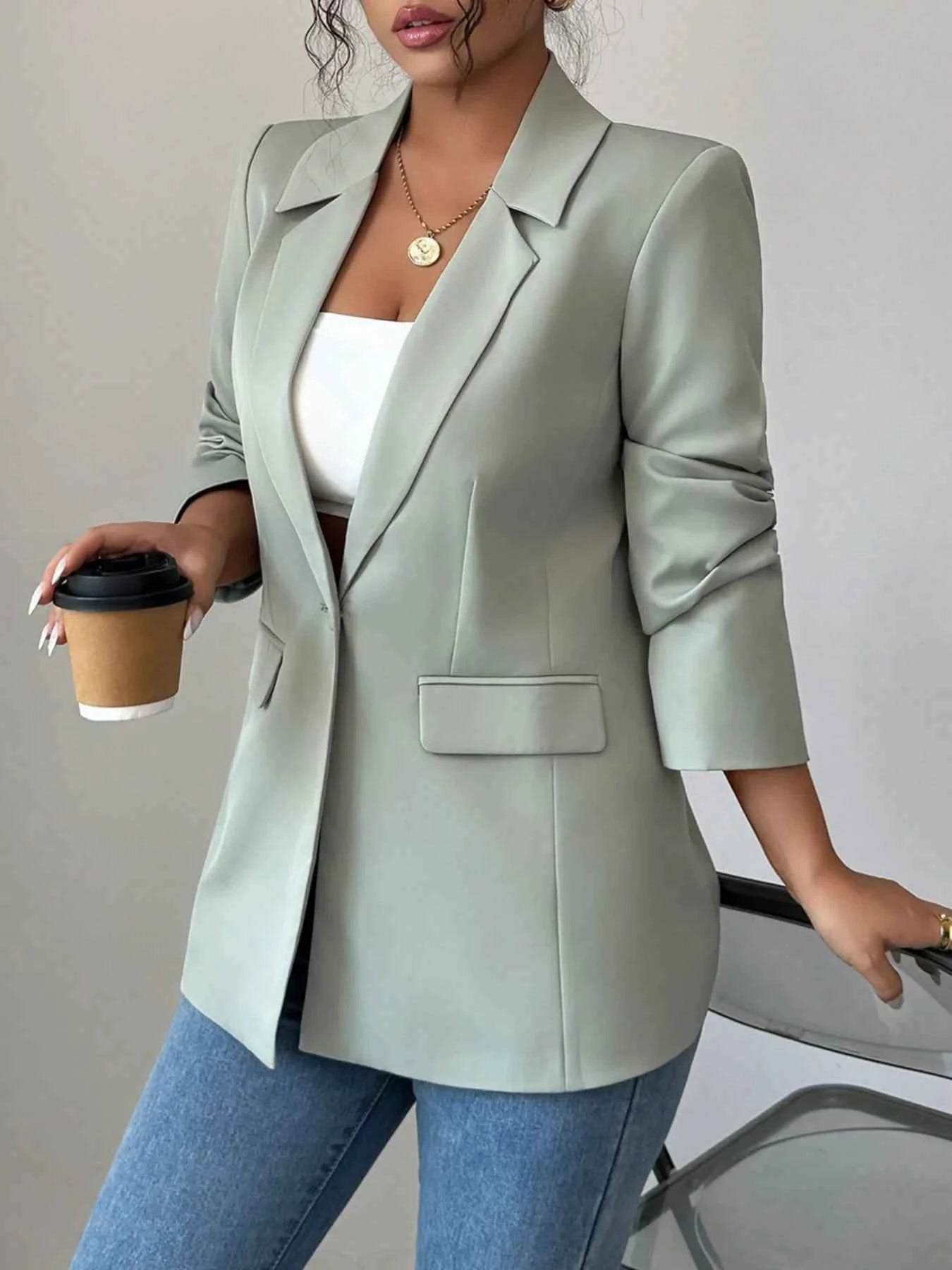One Button Lapel Collar Blazer a4f2ac72-942c-45bb-b454-9e2a57743322-Max-Origin