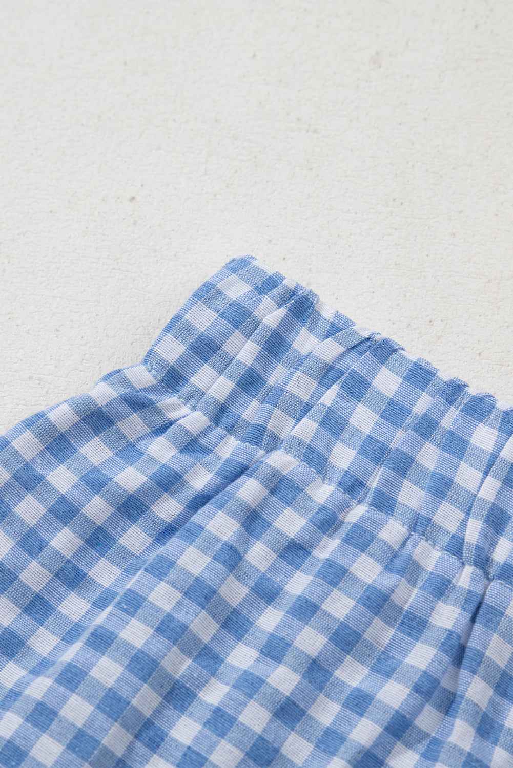 Red Vintage Plaid Print High Waisted Loose Wide Leg Shorts a4f368c83c29ef69