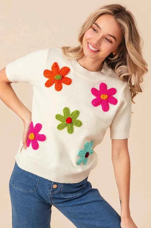 Crochet Flower Patch Sweater Top a50069f20edf4308b54df2022c860f48-Max-Origin