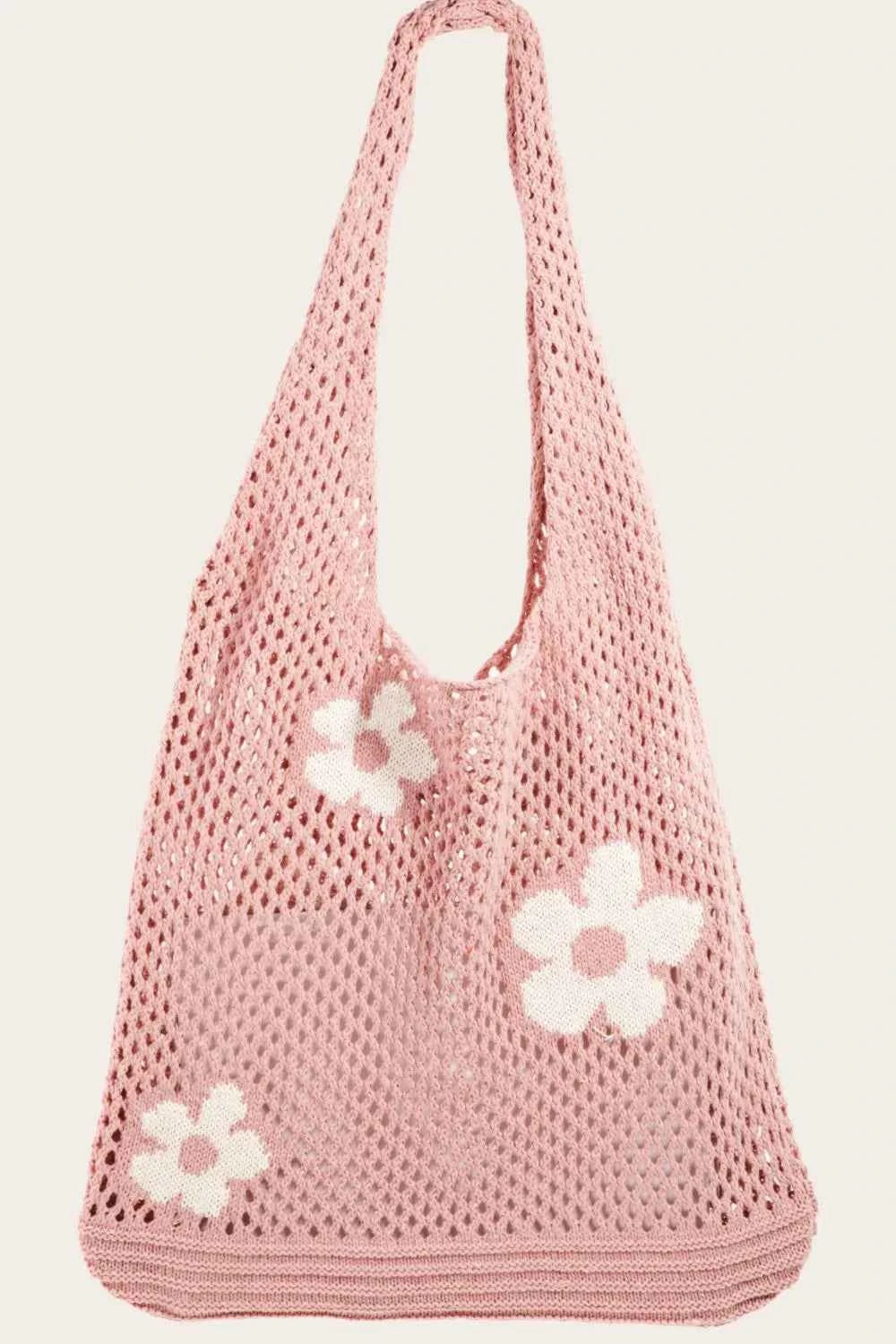 Fame Flower Knitted Shoulder Bag Dusty Pink One Size a502ad58-e132-4927-bbcc-99e38b355368-Max-Origin