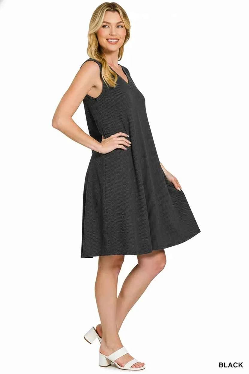 Zenana Raised Rib Sleeveless Mini Dress a5066119-1ed7-4f45-a020-6a26214a4dfb-Max-Origin